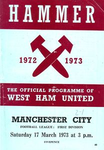 West Ham United v Manchester City 1972/73